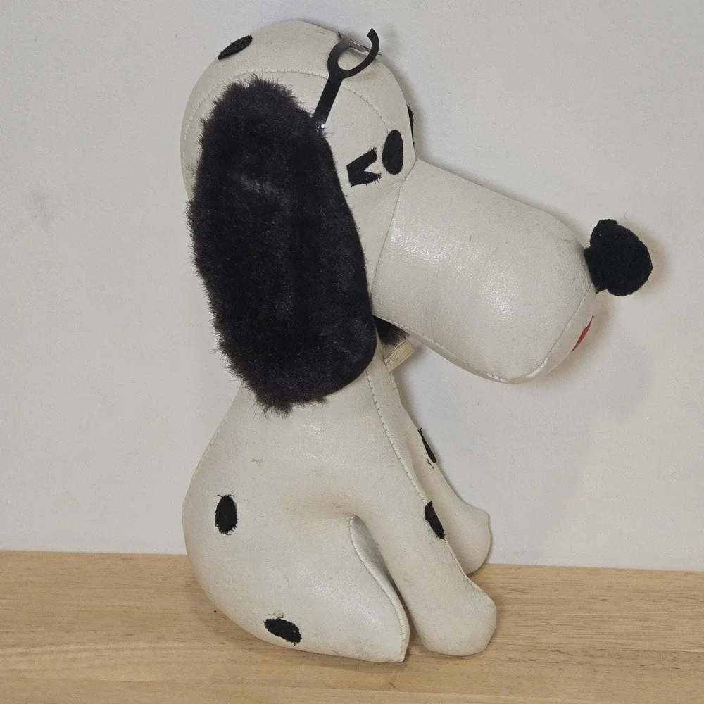 Snoopy‎ Vintage Vinyl Leather Bean Stuffed Toy Dog Plush Animal Baron Japan 10